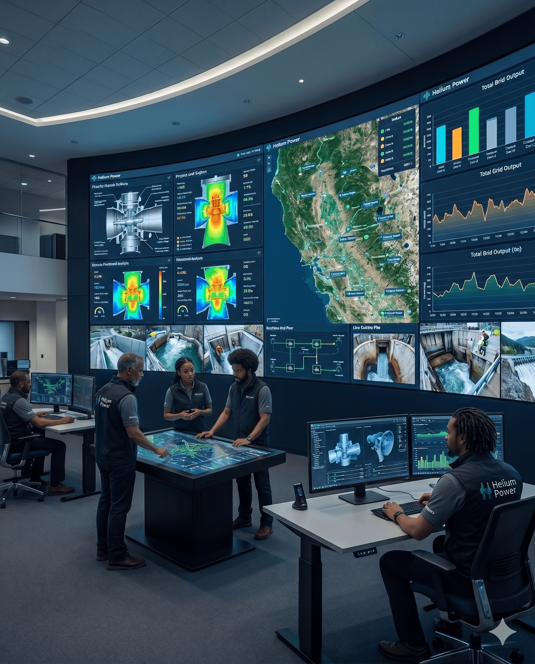 Helium Power Energy engineers monitoring